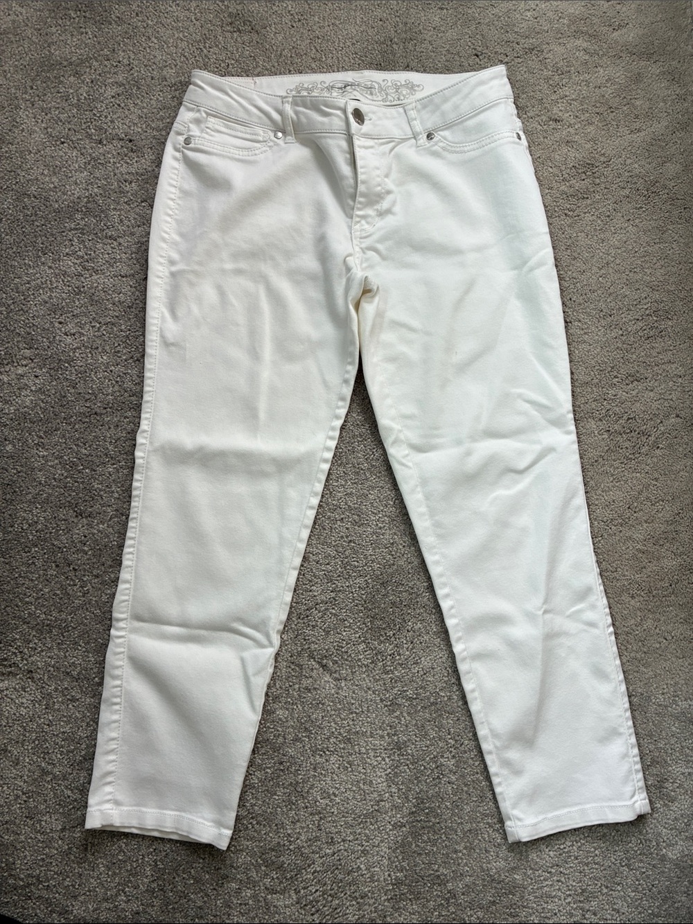 Express White Straight-Leg Jeans